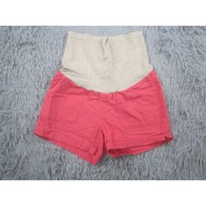 Haute Mama Maternity Shorts Womens‎ Medium Pink Over The Bump Waistband Stretchy